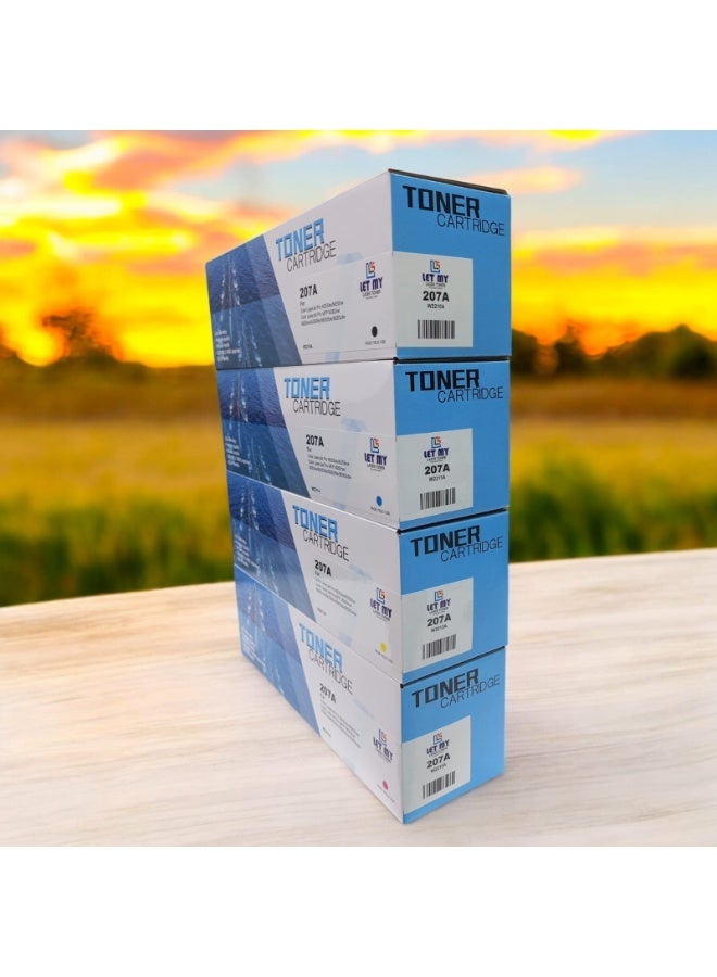 LET MY 207A LASER TONER CARTRIDGE FULL SET (4PCS) FOR HP Color LaserJet Pro M255dw M255nw MFP M282nw M283cdw M283fdw - Image 2